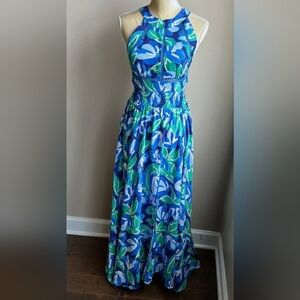 ABEL THE LABEL - Stunning Blue And Green Halter Style Maxi Summer Dress